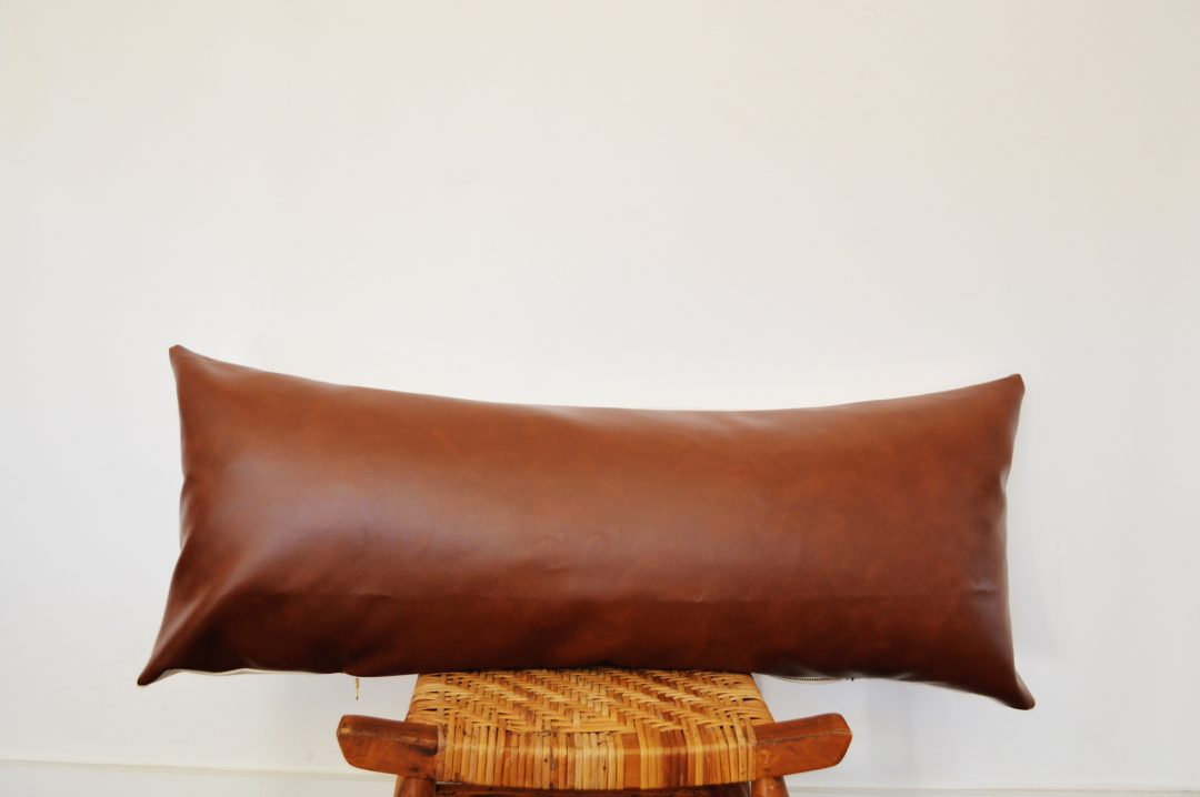 leather lumbar pillow