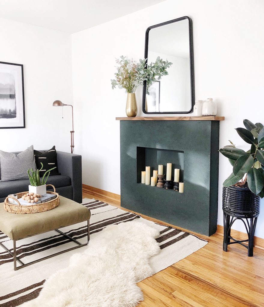 DIY faux fireplace 