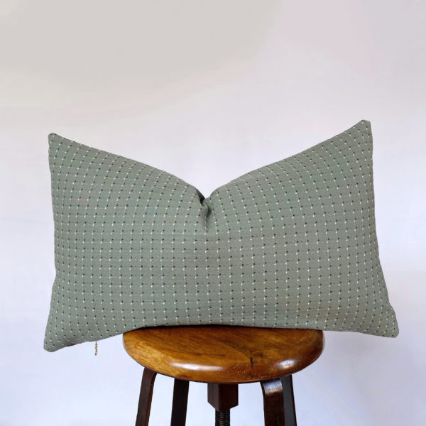 vintage green lumbar throw pillow