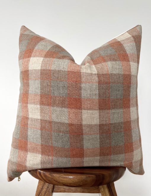 plaid wool vintage pillow cover