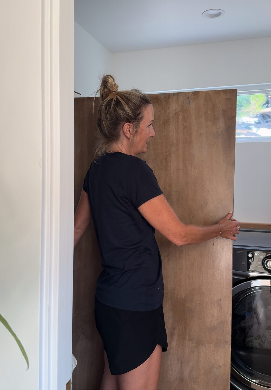 installing plywood as a laundry room countertop 