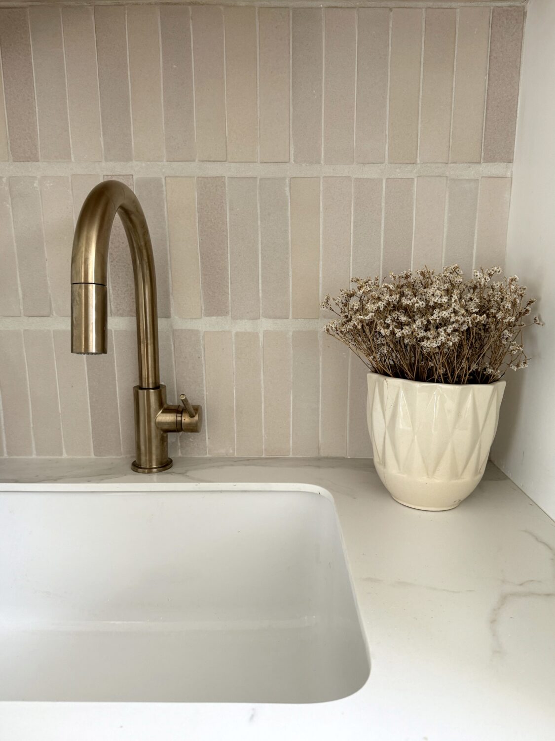 DIY tile with a vertical stack and a thick grout line