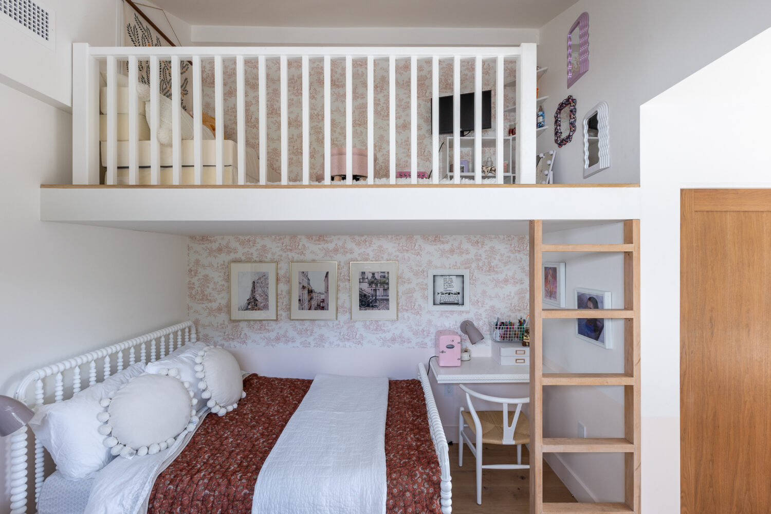a loft to maximize square footage in teen daughter's bedroom 